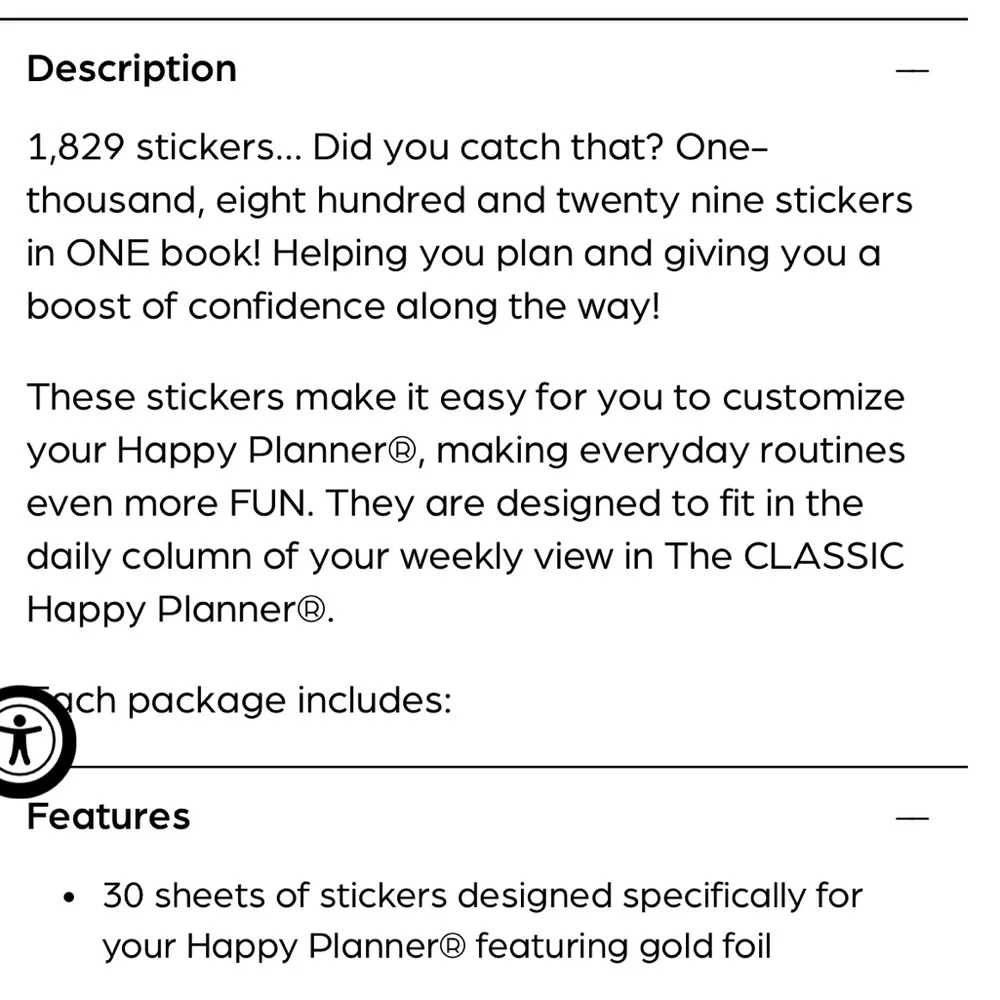 The Happy Planner “Planner Basics” Sticker Book